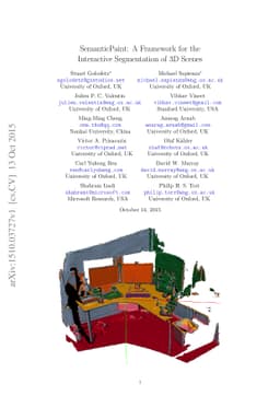 SemanticPaint: A Framework for the Interactive Segmentation of 3D Scenes