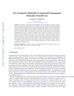 On Asymptotic Optimality in Sequential Changepoint Detection: Non-iid
  Case