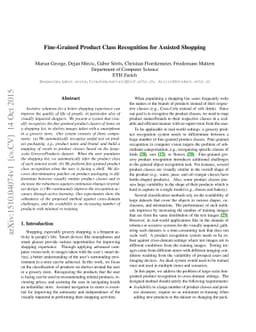 Fine-Grained Product Class Recognition for Assisted Shopping