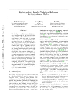 Embarrassingly Parallel Variational Inference in Nonconjugate Models
