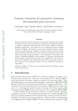 Contrast estimation for parametric stationary determinantal point
  processes