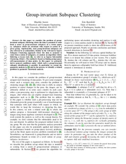 Group-Invariant Subspace Clustering