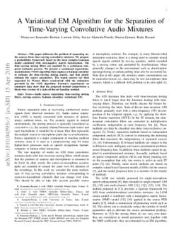 A Variational EM Algorithm for the Separation of Time-Varying
  Convolutive Audio Mixtures