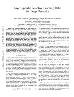 Layer-Specific Adaptive Learning Rates for Deep Networks