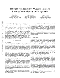 Efficient Replication of Queued Tasks for Latency Reduction in Cloud
  Systems