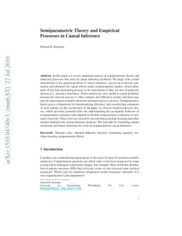 Semiparametric theory and empirical processes in causal inference