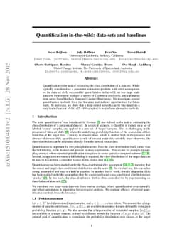 Quantification in-the-wild: data-sets and baselines