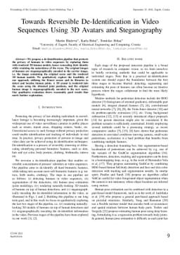 Towards Reversible De-Identification in Video Sequences Using 3D Avatars
  and Steganography