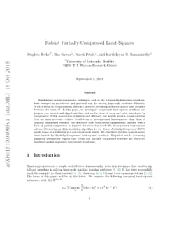 Robust Partially-Compressed Least-Squares