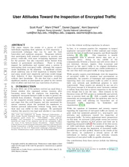 User Attitudes Toward the Inspection of Encrypted Traffic