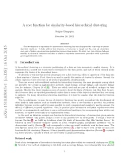 A cost function for similarity-based hierarchical clustering
