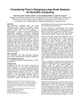 Considering Time in Designing Large-Scale Systems for Scientific
  Computing
