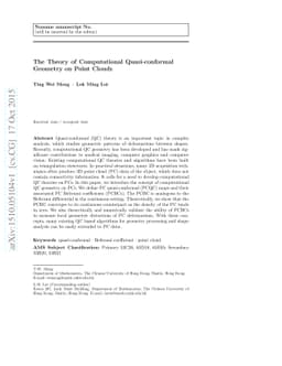The Theory of Computational Quasi-conformal Geometry on Point Clouds