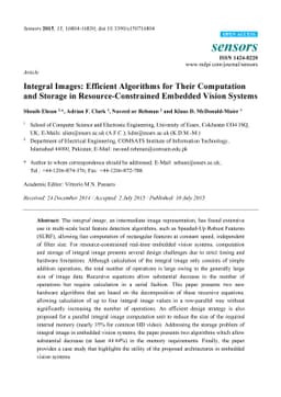 Integral Images: Efficient Algorithms for Their Computation and Storage
  in Resource-Constrained Embedded Vision Systems
