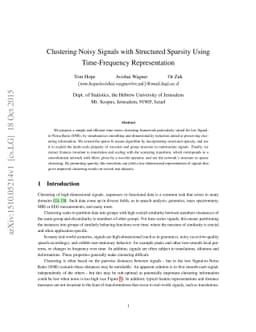 Clustering Noisy Signals with Structured Sparsity Using Time-Frequency
  Representation