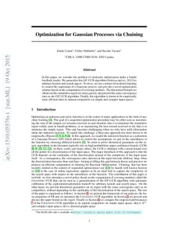Optimization for Gaussian Processes via Chaining