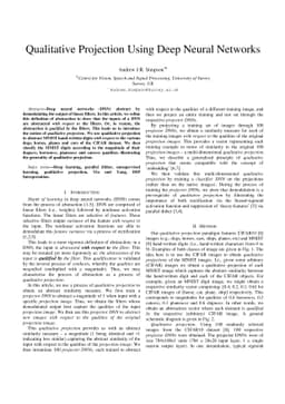Qualitative Projection Using Deep Neural Networks
