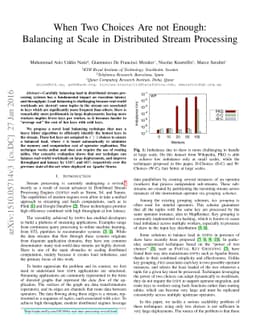 When Two Choices Are not Enough: Balancing at Scale in Distributed
  Stream Processing