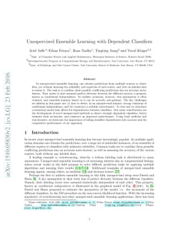 Unsupervised Ensemble Learning with Dependent Classifiers