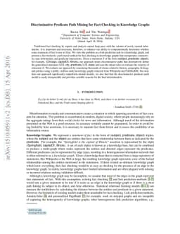 Discriminative Predicate Path Mining for Fact Checking in Knowledge
  Graphs
