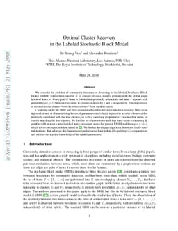 Optimal Cluster Recovery in the Labeled Stochastic Block Model
