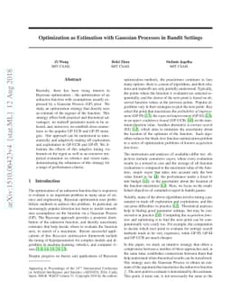 Optimization as Estimation with Gaussian Processes in Bandit Settings