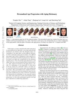 Personalized Age Progression with Aging Dictionary