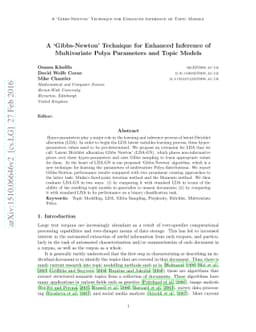 A 'Gibbs-Newton' Technique for Enhanced Inference of Multivariate Polya
  Parameters and Topic Models