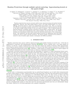 Random Projections through multiple optical scattering: Approximating
  kernels at the speed of light