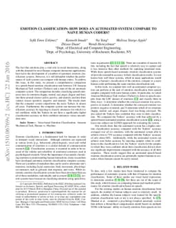 Emotion Classification: How Does an Automated System Compare to Naive
  Human Coders?
