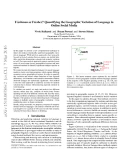 Freshman or Fresher? Quantifying the Geographic Variation of Internet
  Language