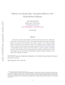 Inference with Dyadic Data: Asymptotic Behavior of the Dyadic-Robust
  t-Statistic