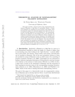 Theoretical Analysis of Nonparametric Filament Estimation