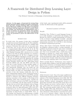 A Framework for Distributed Deep Learning Layer Design in Python