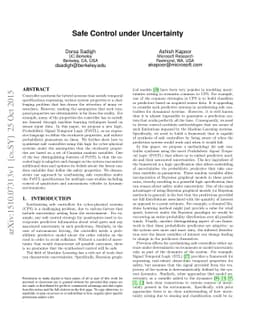 Safe Control under Uncertainty
