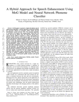 A Hybrid Approach for Speech Enhancement Using MoG Model and Neural
  Network Phoneme Classifier