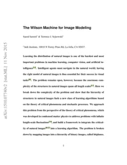 The Wilson Machine for Image Modeling