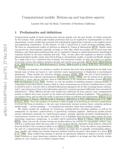Computational models: Bottom-up and top-down aspects