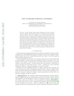Fast Landmark Subspace Clustering