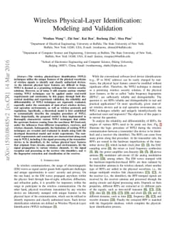Wireless Physical-Layer Identification: Modeling and Validation