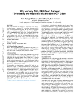 Why Johnny Still, Still Can't Encrypt: Evaluating the Usability of a
  Modern PGP Client