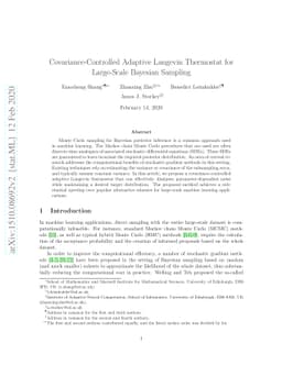 Covariance-Controlled Adaptive Langevin Thermostat for Large-Scale
  Bayesian Sampling