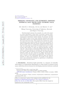 Bridging centrality and extremity: Refining empirical data depth using
  extreme value statistics