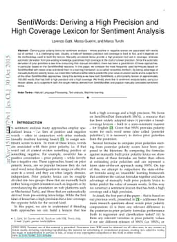 SentiWords: Deriving a High Precision and High Coverage Lexicon for
  Sentiment Analysis