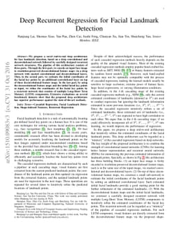 Deep Recurrent Regression for Facial Landmark Detection