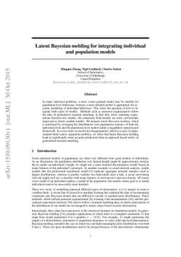Latent Bayesian melding for integrating individual and population models