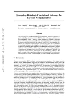 Streaming, Distributed Variational Inference for Bayesian Nonparametrics