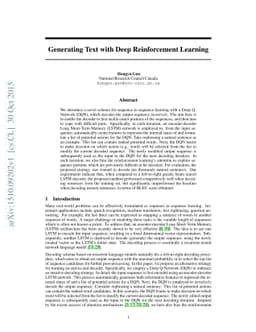 Generating Text with Deep Reinforcement Learning