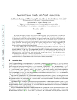 Learning Causal Graphs with Small Interventions