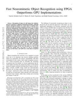 Fast Neuromimetic Object Recognition using FPGA Outperforms GPU
  Implementations